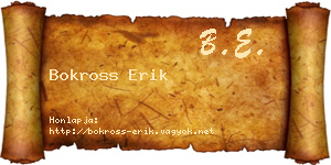 Bokross Erik névjegykártya